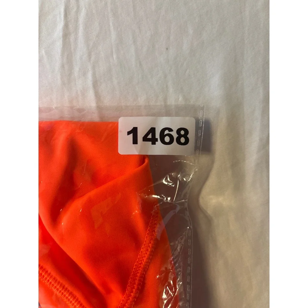 Crewcuts Rash Guard Boys 10 Neon Orange Short Sleeve UPF 50+ Pocket